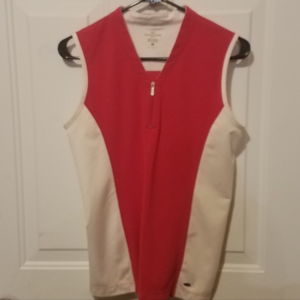 Golf/Cycling Zip Up Red Athletic Sleeveless Tank Top Dockers golf medium
